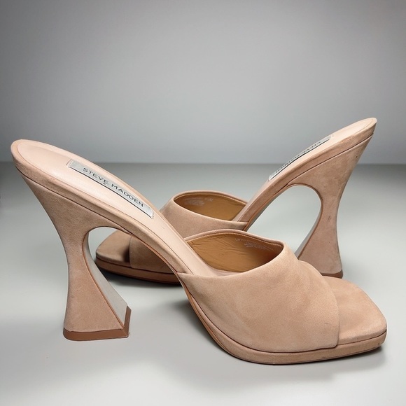 STEVE MADDEN | LIPA LEATHER SQUARED TOE FLARE HEEL PUMP - Picture 7 of 9